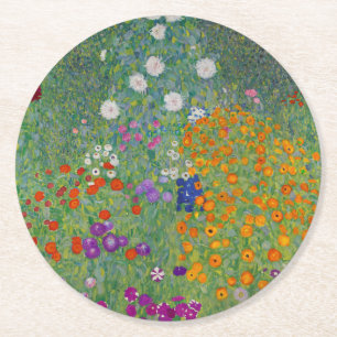 Dessous De Verre Rond Bauerngarten, Peinture à l'huile, Gustav Klimt