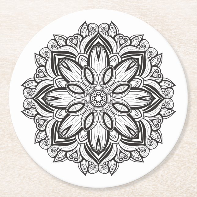 Dessous De Verre Rond Beau mandala (Devant)