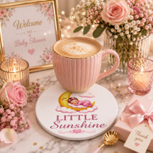 Bébé Lune Croissante Jaune Jolie Baby Shower