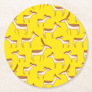 Dessous De Verre Rond Bébé mignon cerf et famille
