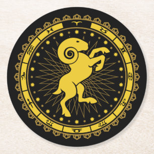 Dessous De Verre Rond Bélier - Symbole - Horoscope