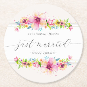 Dessous De Verre Rond Belle Mariage Mariés Papier Buvard