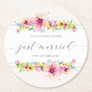 Dessous De Verre Rond Belle Mariage Mariés Papier Buvard