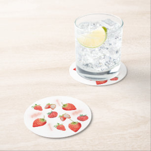 Dessous De Verre Rond Berry First 1er anniversaire fraise MOTIF