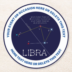 Dessous De Verre Rond Bibliothèque de constellation zodiaque