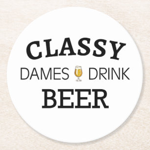 Dessous De Verre Rond Bière à boisson Classy Dames
