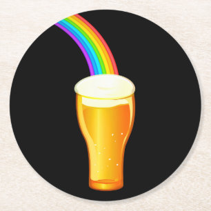 Dessous De Verre Rond Bière arc-en-ciel