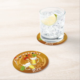 Dessous De Verre Rond Bière de toiture Oktoberfest