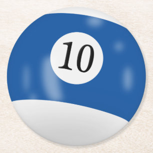 Dessous De Verre Rond Billard 10 boules