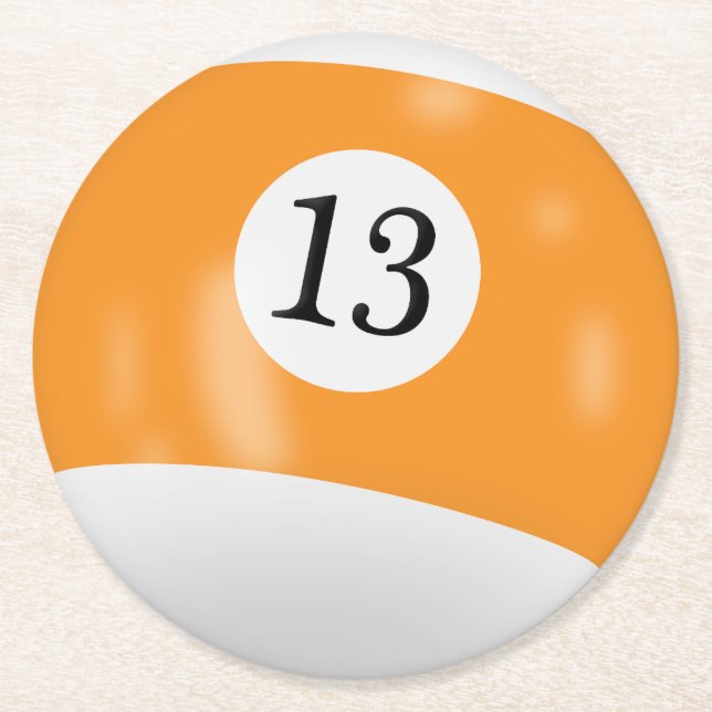 Dessous De Verre Rond Billard 13 boules (Devant)