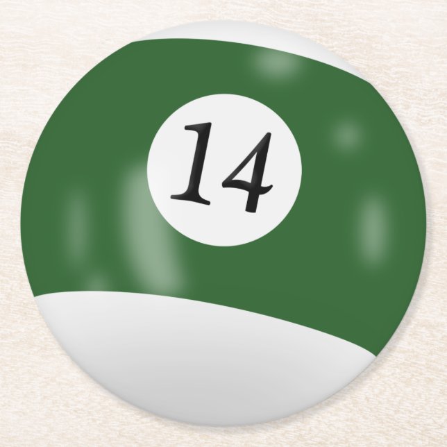 Dessous De Verre Rond Billard 14 boules (Devant)