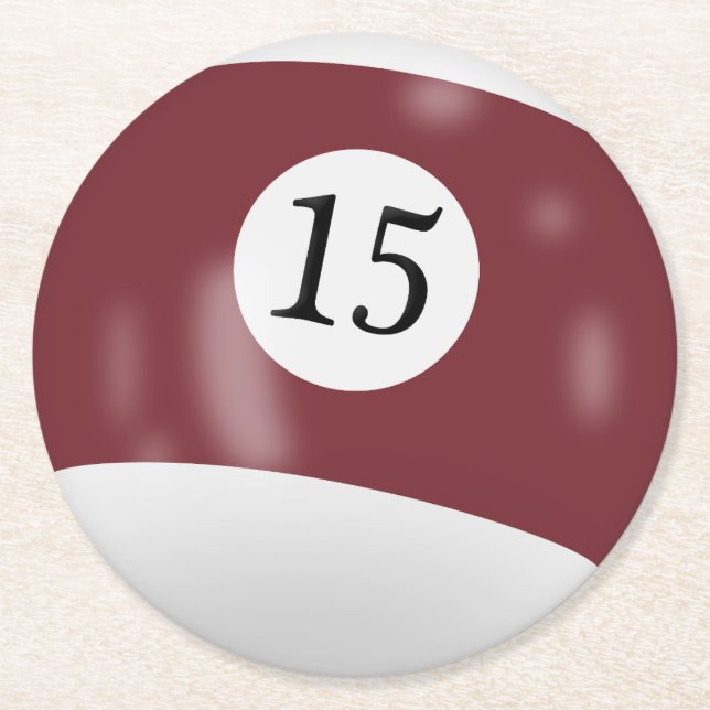 Dessous De Verre Rond Billard 15 boules (Devant)