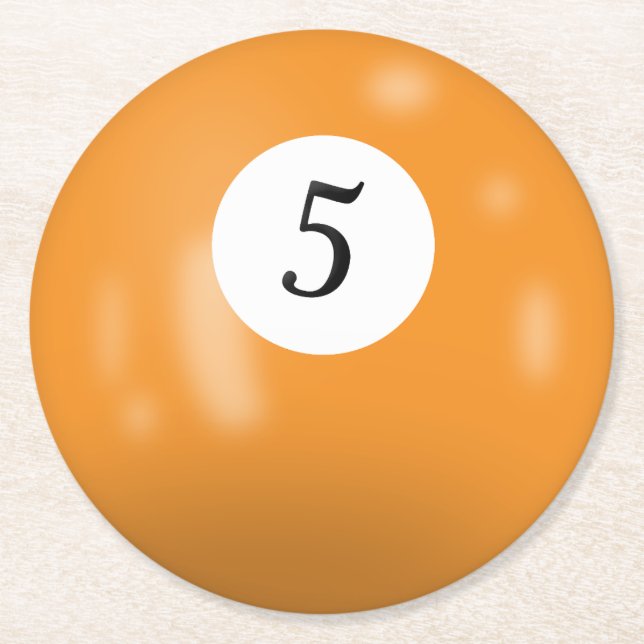 Dessous De Verre Rond Billard 5 boules (Devant)