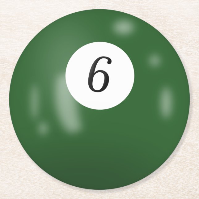 Dessous De Verre Rond Billard 6 balles (Devant)
