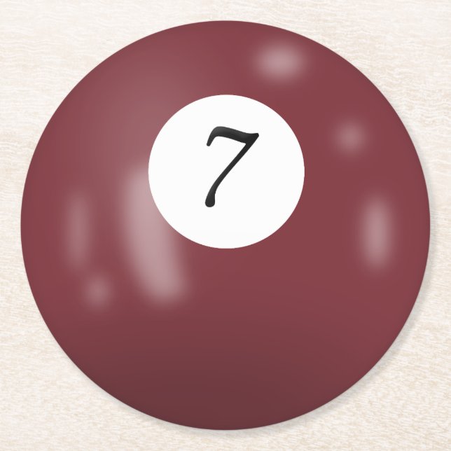 Dessous De Verre Rond Billard 7 boules (Devant)