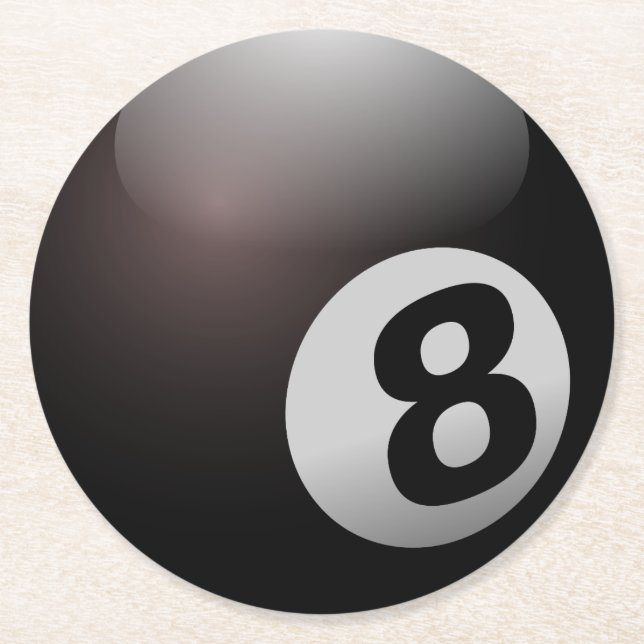 Dessous De Verre Rond Billard à 8 balles (Devant)