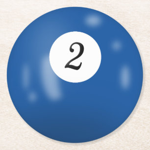 Dessous De Verre Rond Billard numéro 2 balle