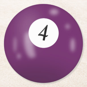 Dessous De Verre Rond Billard numéro 4 balle