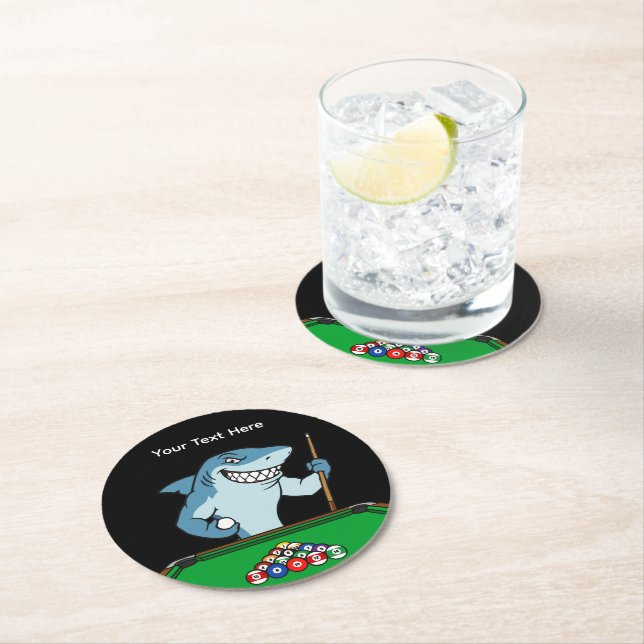 Dessous De Verre Rond Billiards Pool Shark Guest Drink Coasters (En situation)