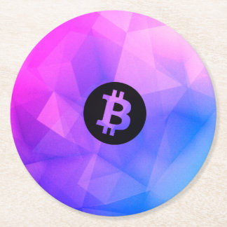 Dessous De Verre Rond Bitcoin Cristal
