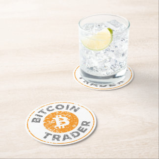 Dessous De Verre Rond Bitcoin Trader Grunge Texte Cercle Plan