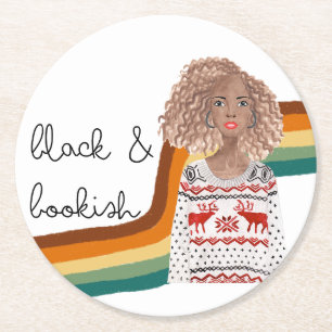 Dessous De Verre Rond Black Book Lover Blonde Curly Coiffure