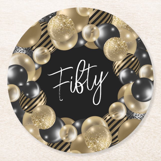 Dessous De Verre Rond Black Gold 50e anniversaire (Devant)