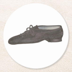 Dessous De Verre Rond Black Jazz Dance Chaussure Dancer Anniversaire