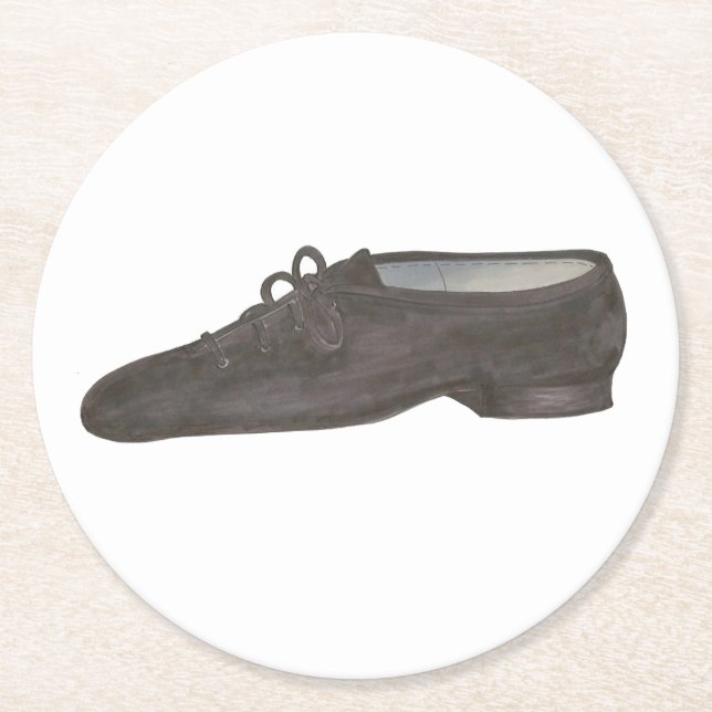 Dessous De Verre Rond Black Jazz Dance Chaussure Dancer Anniversaire (Devant)
