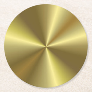 Dessous De Verre Rond Blank Modèle Faux Gold Metallic Look élégant