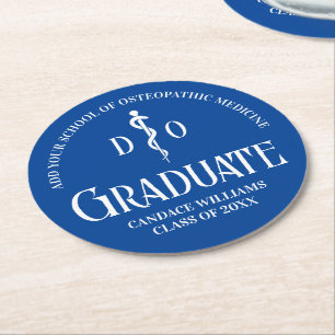 Dessous De Verre Rond Bleu Ostéopathie Médicale School Graduation Party