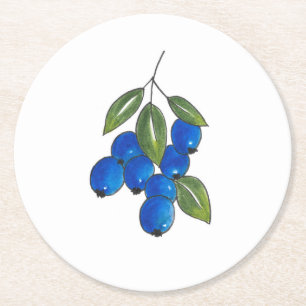 Dessous De Verre Rond Bleuets à main