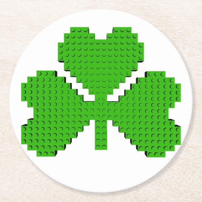 Dessous De Verre Rond Blocs de construction shamrock Dessin (Devant)