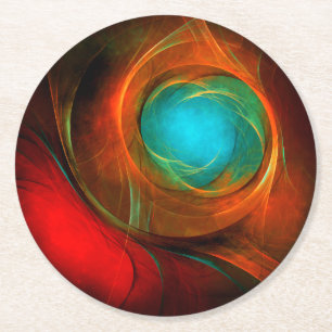 Dessous De Verre Rond Blue Eye Moderne Abstrait Art Cool Motif #16