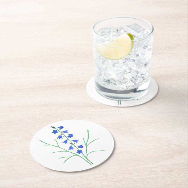 Dessous De Verre Rond Bluebells Dessous de verre blanc rond (En situation)