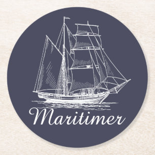 Dessous De Verre Rond Boisson de Maritimer la Nouvelle-Écosse de panneau
