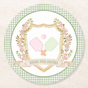 Dessous De Verre Rond Boissons et boissons  Pickle Ball Preppy
