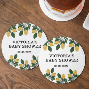 Dessous De Verre Rond Bonbon au Baby shower de citron