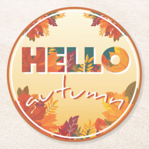 Dessous De Verre Rond Bonjour automne