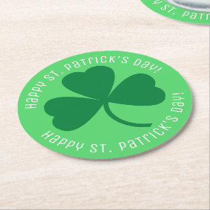 Dessous De Verre Rond Bonne St. Patrick's Day Shamrock vert