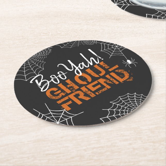 Dessous De Verre Rond Boo Yah Ghoul Ami Halloween ID684 (Incliné)