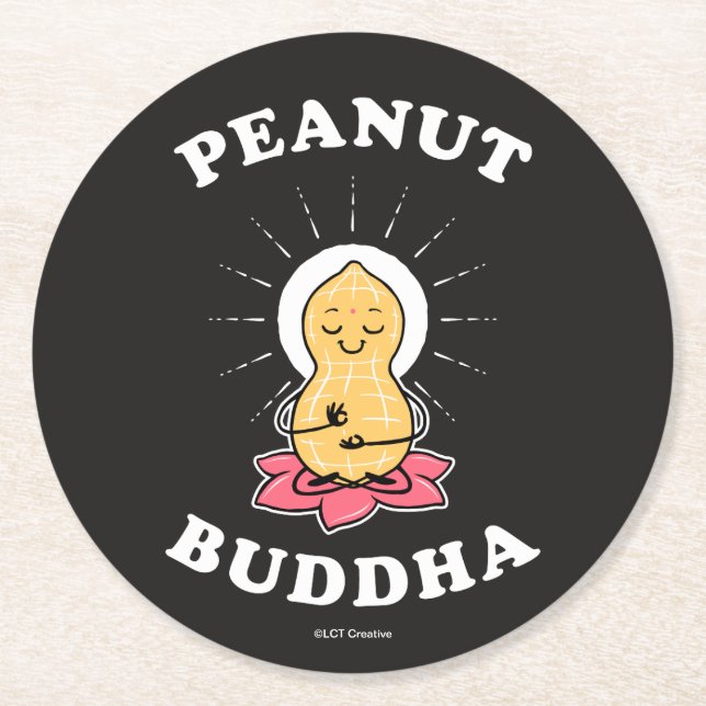 Dessous De Verre Rond Bouddha d'arachide (Devant)