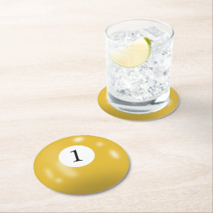 Dessous De Verre Rond Boule de Billard Numéro 1