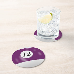 Dessous De Verre Rond Boule de billard numéro 12
