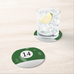 Dessous De Verre Rond Boule de billard numéro 14