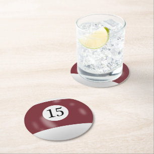 Dessous De Verre Rond Boule de billard numéro 15