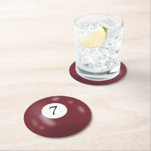 Dessous De Verre Rond Boule de billard numéro 7