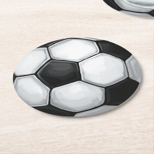 Dessous De Verre Rond Boule de football (Incliné)
