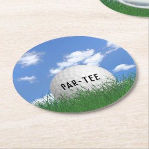 Dessous De Verre Rond Boule de golf en herbe