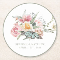 Bouquet Spring | Tulipe et papillon aquarelle